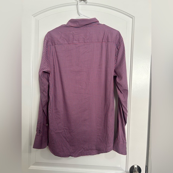 Faherty Men's Movement™ Shirt - Blue Rose Gingham Plaid size small preppy work - Picture 3 of 14